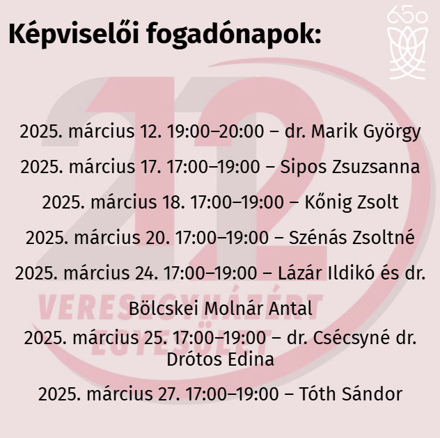 Képviselői fogadónapok 2